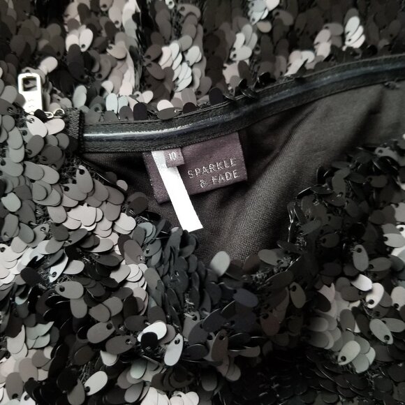 Sparkle & Fade Black Sequin Strapless Pencil Cocktail Party Dress Ladies Size 10 - Picture 7 of 7
